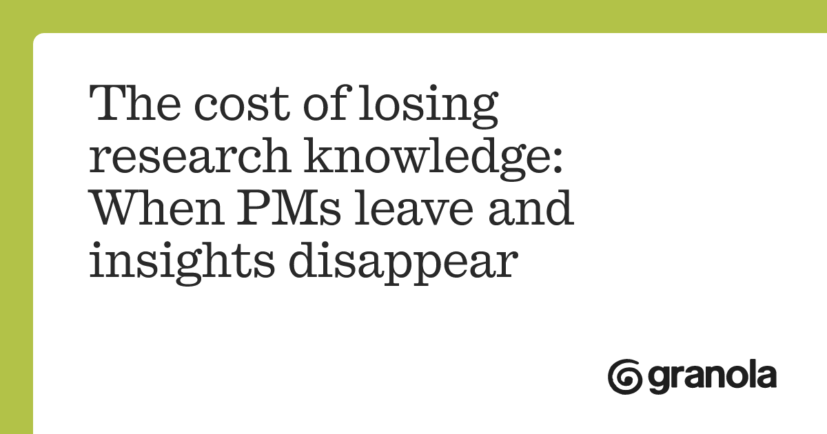 The cost of losing research knowledge: When PMs leave and insights ...