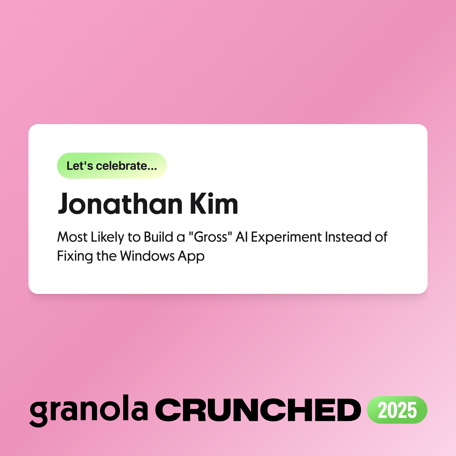 Colleague celebration slide