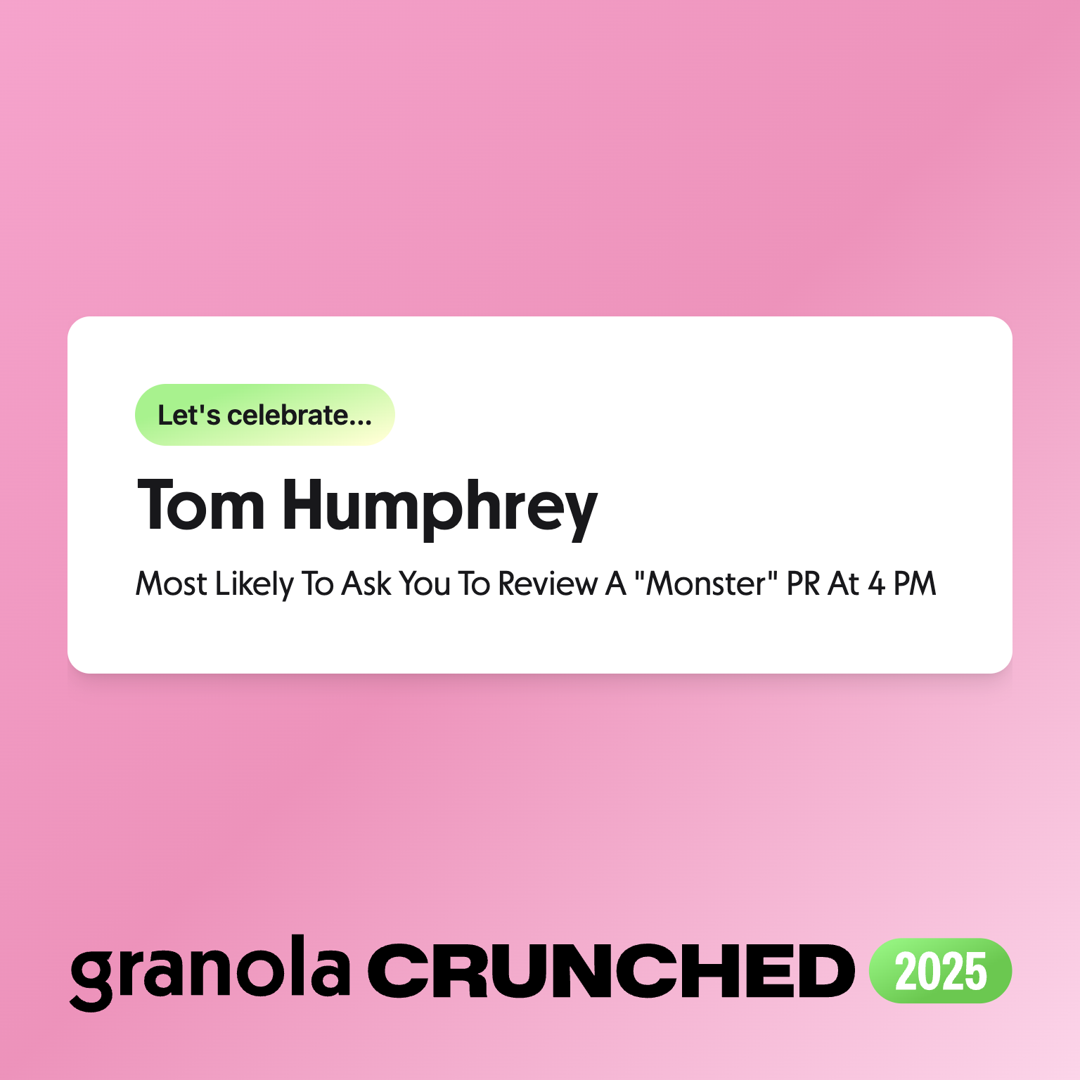 Colleague celebration slide