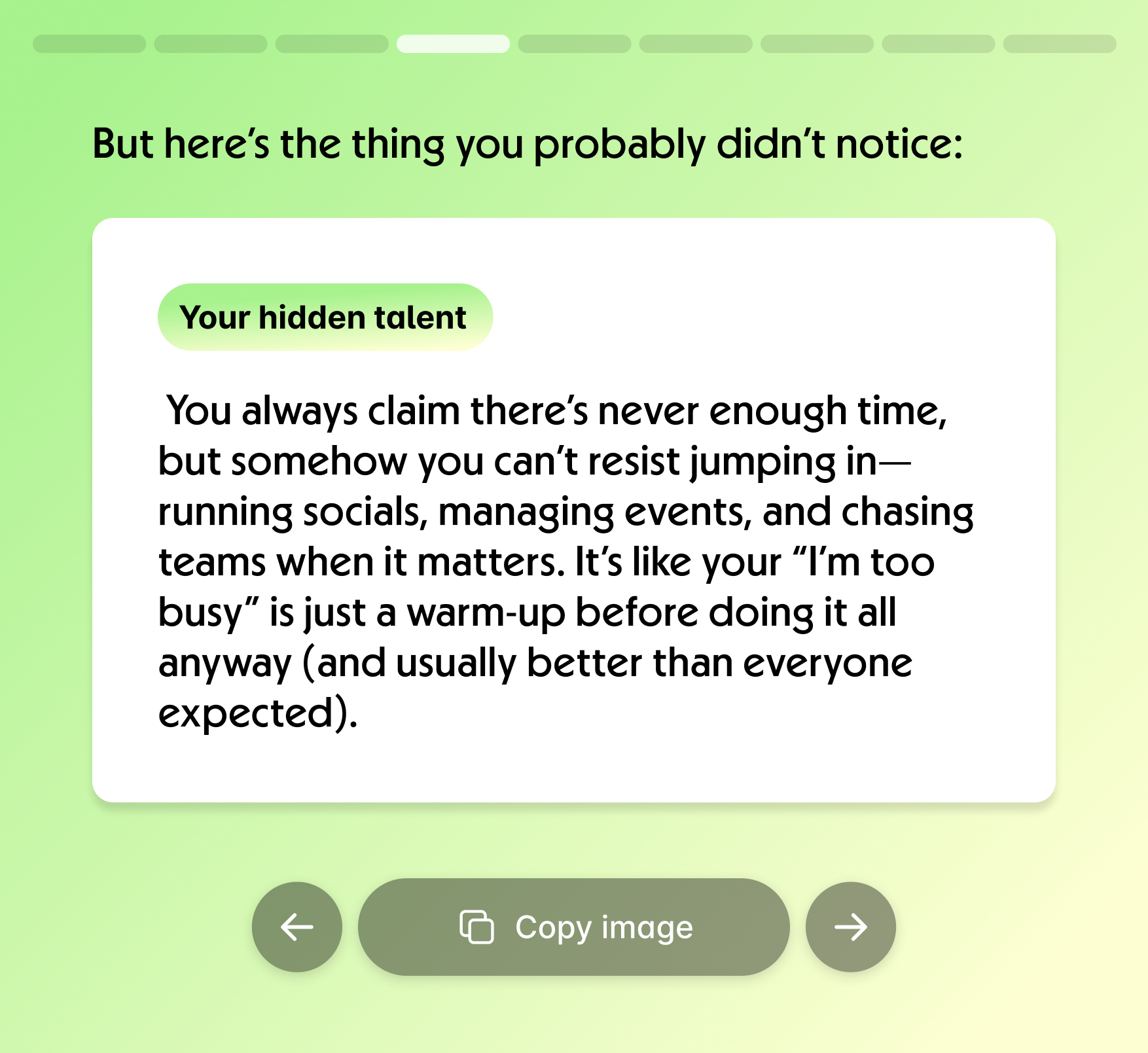 Hidden talent example