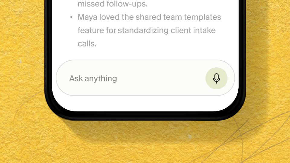 Granola Chat ready to answer a question from a sales rep